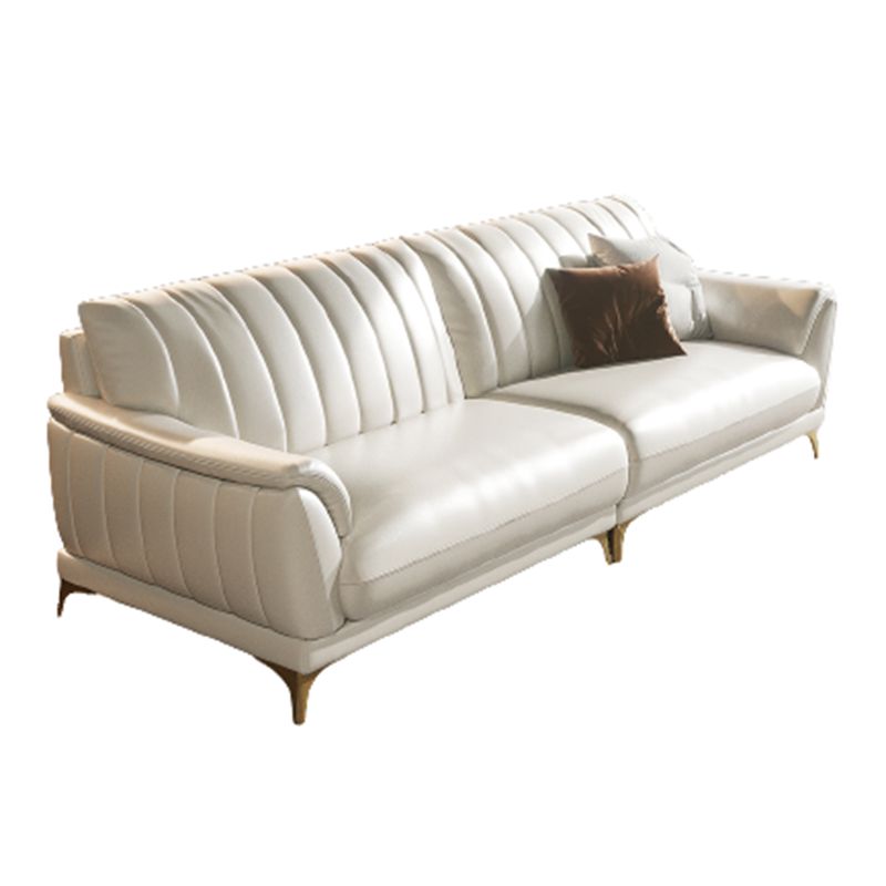 Leather Stain Resistant Sofa Contemporary Standard Pillow Top Arm Settee Couch