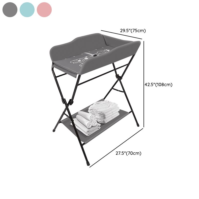 Modern Baby Changing Table Folding Metal Changing Table with Storage