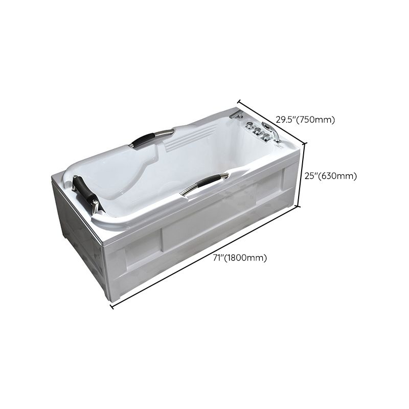 Flat Bottom Soaking Tub Antique Finish Rectangular Modern Bath Tub