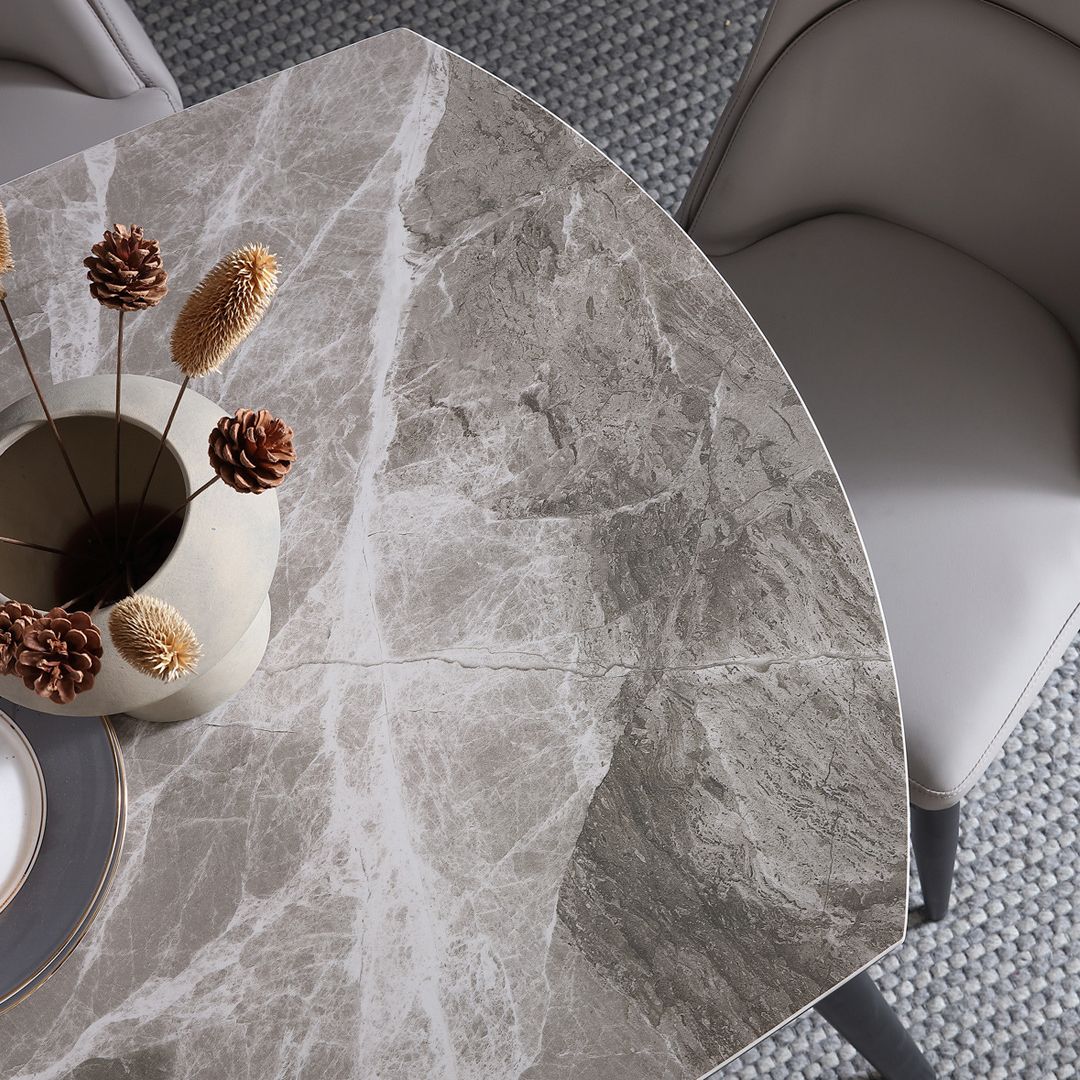 Modern Gray Sintered Stone Dining Table Set 1/4/5/7 Pieces Dining Set for Home Use