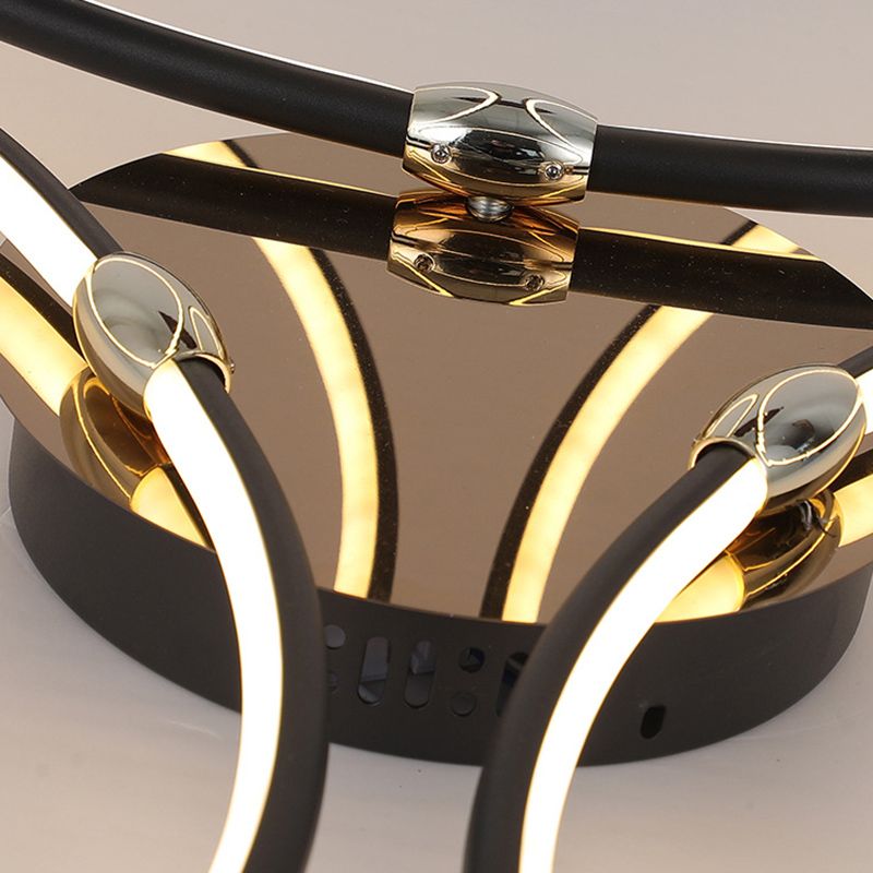 Modern Style Linear Shape Ceiling Lighting Metal 1 Light Ceiling Light for Bedroom