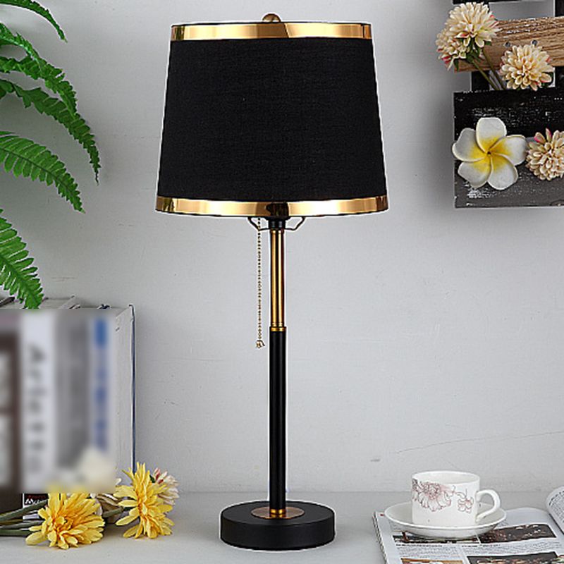 Nordic Metal Table Lamp 1 Light Desk Lamp with Natural Burlap for Bedroom
