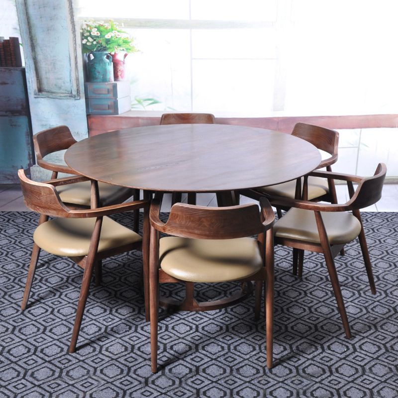 Pine Solid Wood Dining Table Modern Solid Wood Pedestal Dining Table