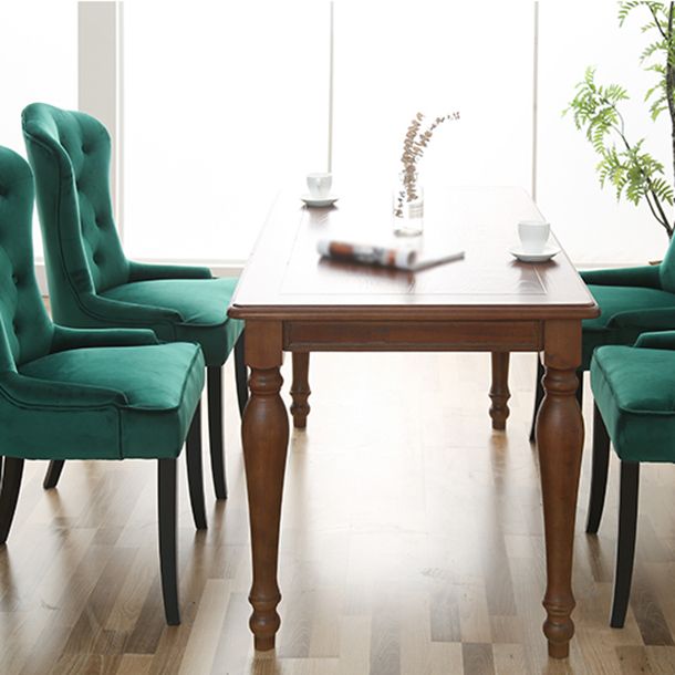 Nordic Style Solid Wood Dining Room Chair Upholstered Armless Chair for Home Use