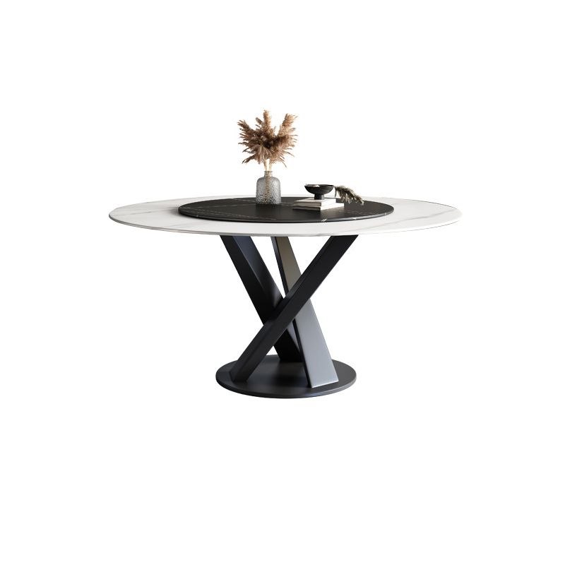 Modern Stone Dining Table Turntable Home Kitchen Pedestal Furniture