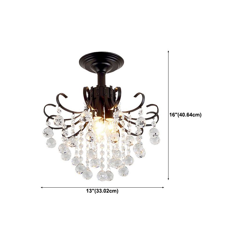 Modern Crystal Ceiling Light Household Flush Mount Light Fixture for Bedroom
