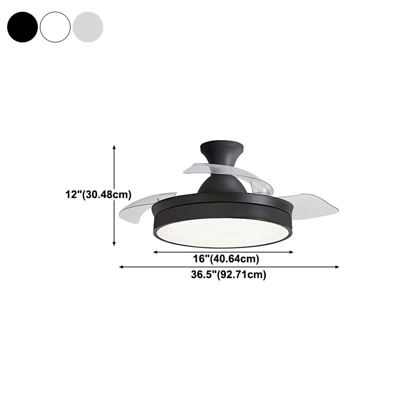 Kids Style Round Ceiling Fan Lamp Metal 1 Light Ceiling Fan Lighting for Living Room