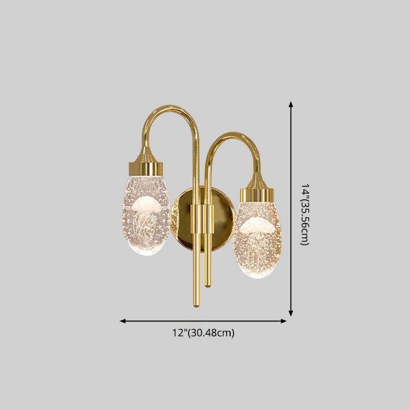 Iluminación de pared de 1 luces de oro de 1 luces de estilo moderno de cristal de cristal Ideas de iluminación de pared