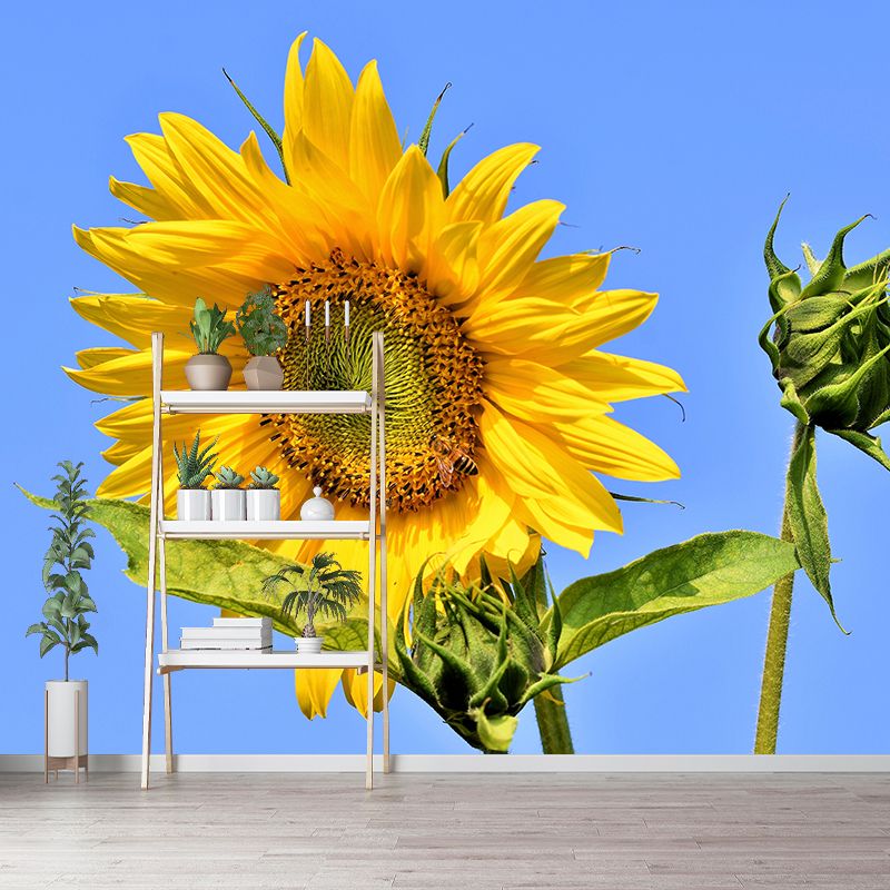 Yellow Sunflower Waterproof Decor Mural  for Bathroom Kitchen Sleeping Room
