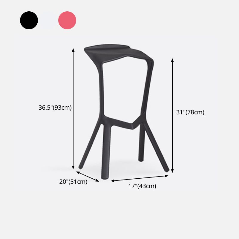 Modern Style Bar-stool Plastic Backless Bar Stool for Kitchen Bar with Plastic Legs