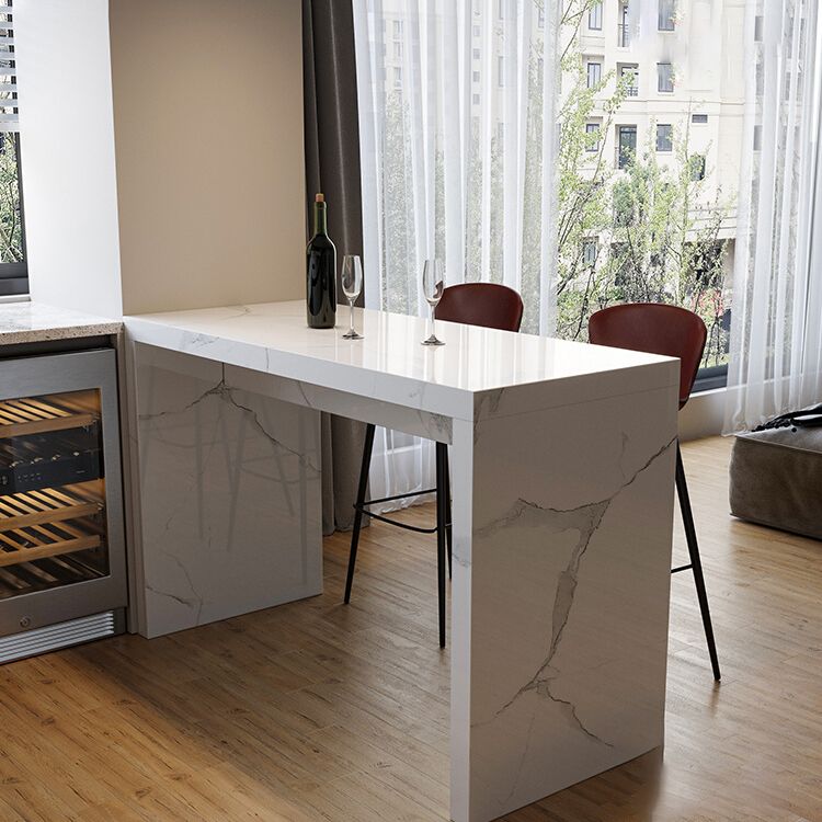 Modern Style Bar Table Set 1/3/4/5 Pieces Rectangle Stone Pub Table Set