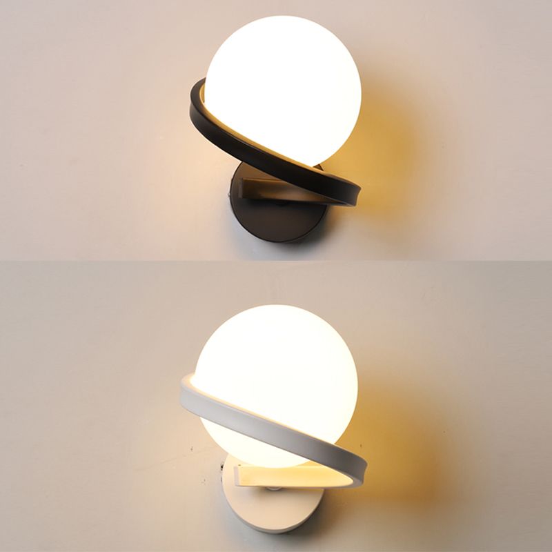 Moderne minimalistische globale muur gemonteerd verlichting metaal 1 lichte wandlampen met glazen schaduw