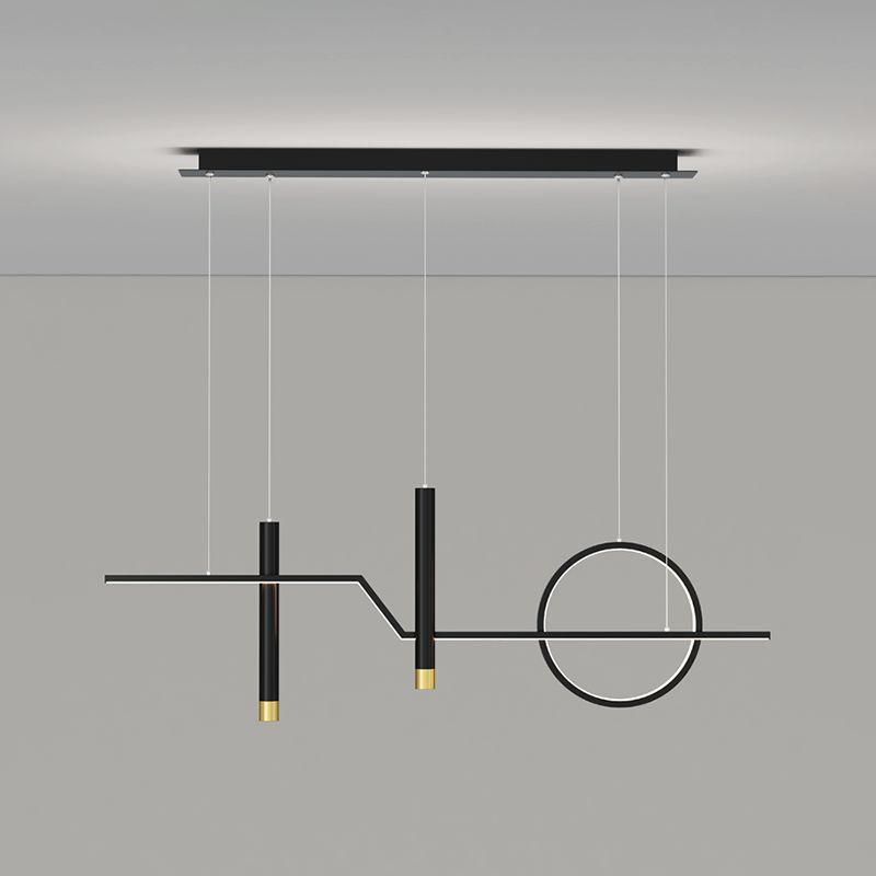 Cylinder Shape Island Lights Modern Style Metal 4 Light Island Lighting