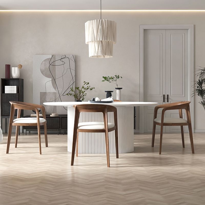 Muebles con base de pedestal, colección de comedor ovalada de estilo sencillo para el hogar