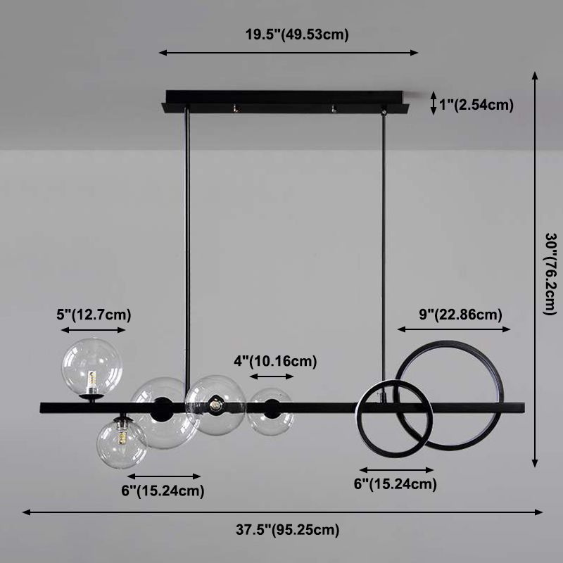 Contemporary Kitchen Pendant Lights with Glass Shade for Sitting Room Dining Room