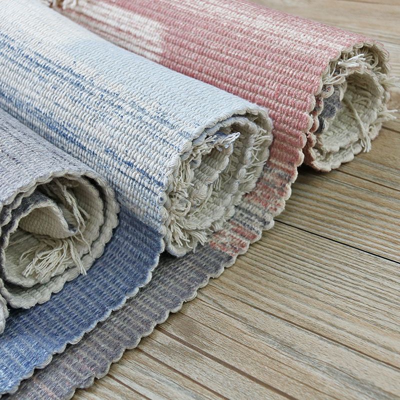 Retro Bohemian Rug Distressed Color Wood Plank Rug Washable Carpet for Room