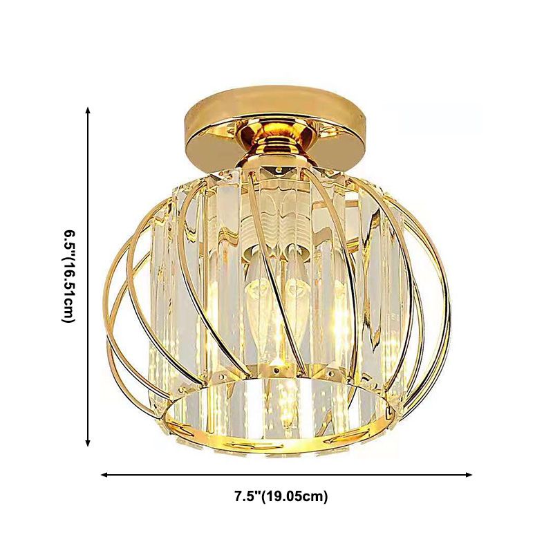Crystal Globe Ceiling Mount Light Fixture Simple Style Ceiling Lighting for Aisle