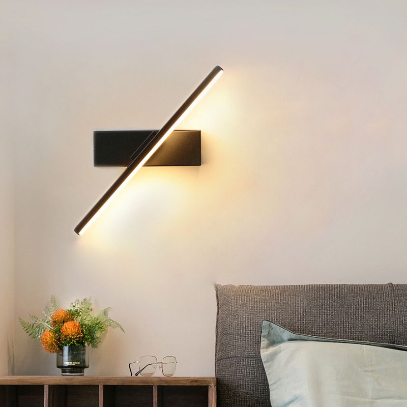 Minimalismo Lámpara de pared LED de cabecera rotativa Luces geométricas de estilo moderno de aluminio
