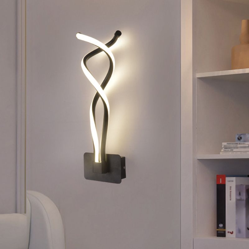 Twist Sconce Light Fixture Modern Minimalist Style Plastic Sconces for Living Room