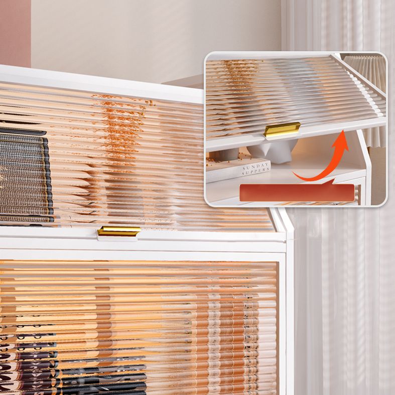 Standard Bookcase Metal Glam Closed Back Bookshelf with Shelves