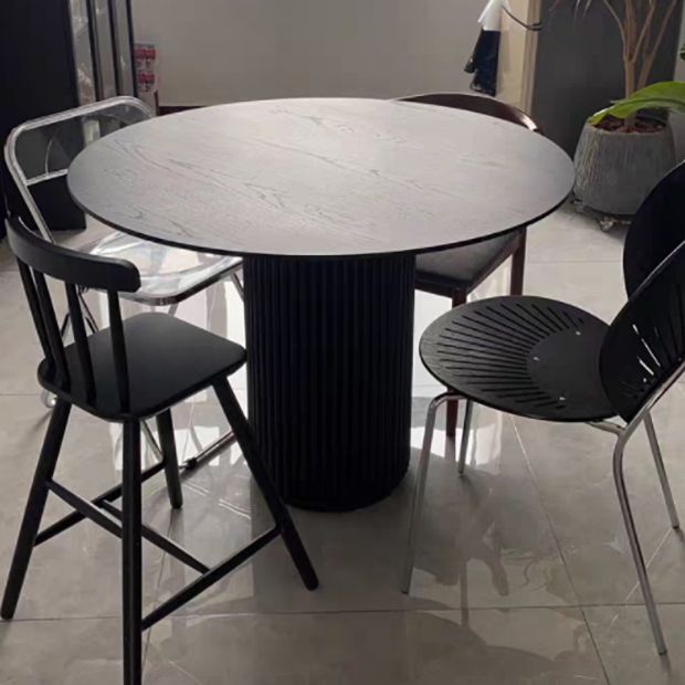 Mesa de comedor de estilo informal redondo Color de madera con madera sólida