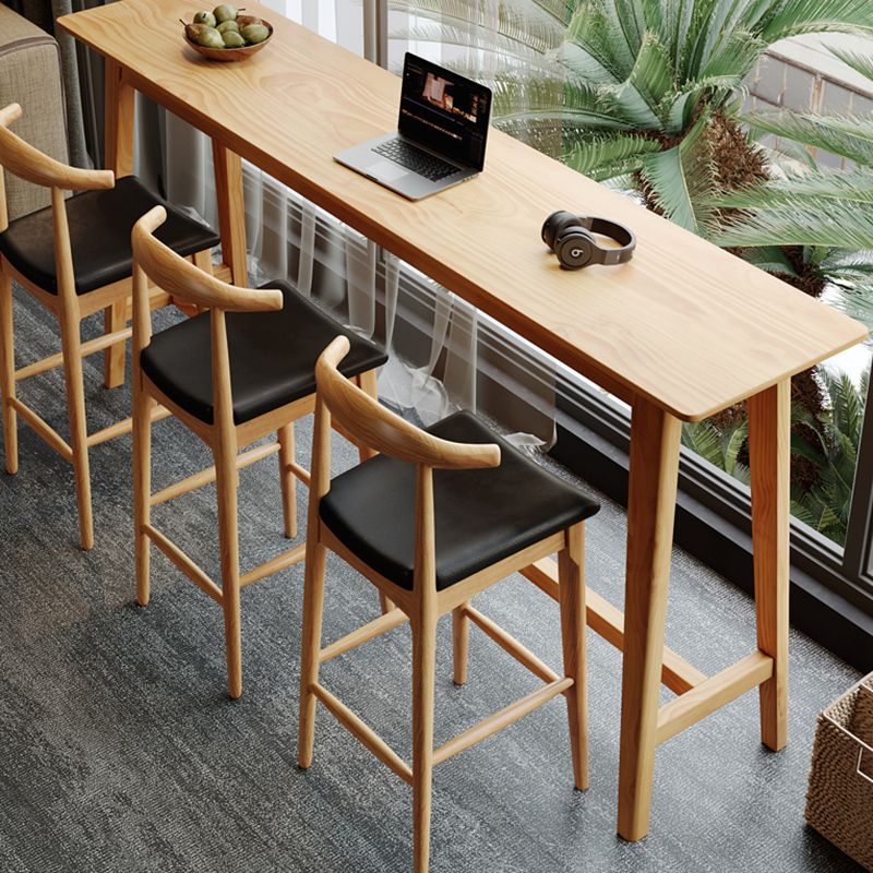 1/4 Pieces Table and Stool Set Modern Solid Wood Pub Dining Set