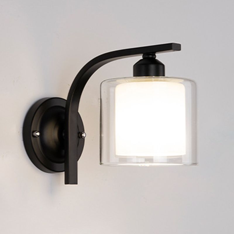 Zeitgenössische klare Glas Wandleuchte 1 Kopfmetallwandlicht für Wohnzimmer