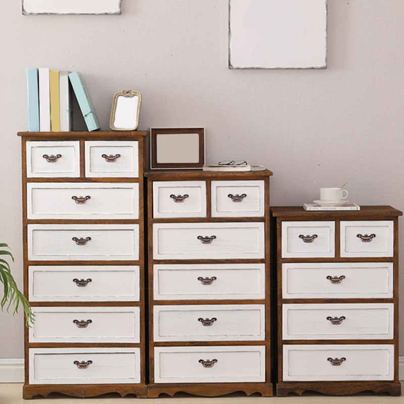 Nautical Bedroom Vertical Storage Chest Wooden Chest with Drawers