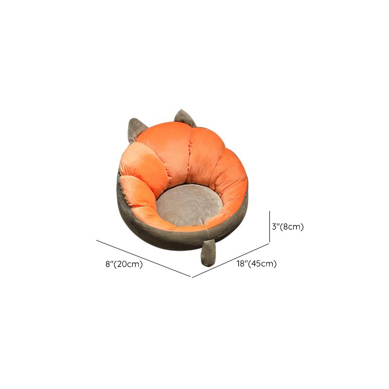 Modern Pouf Ottoman Cotton Upholstered Contrasting Colors Irregular Ottoman