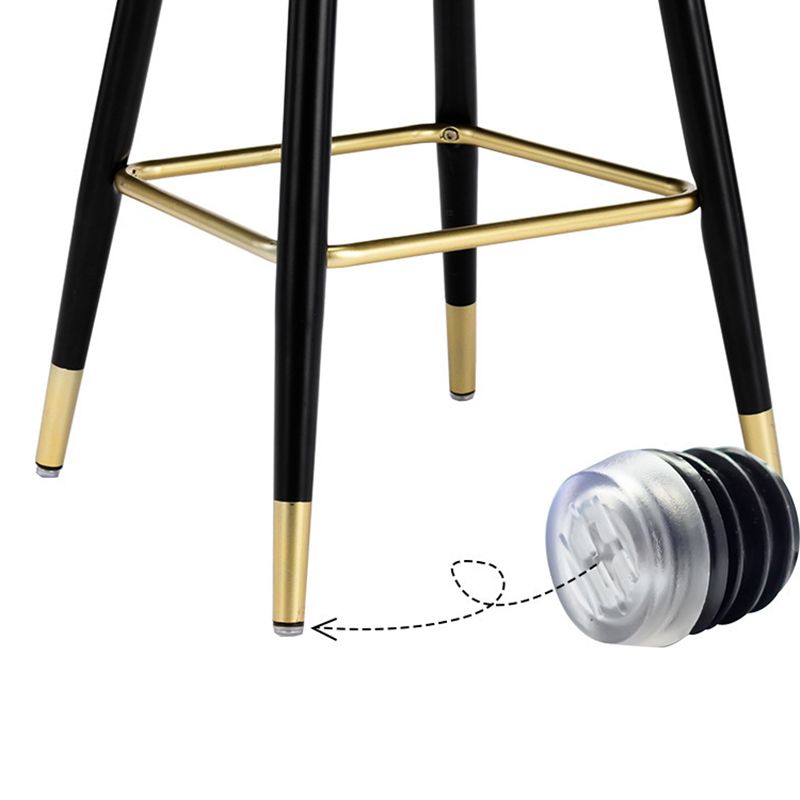 Modern Armless Backrest Counter Stool Iron Bar Stool with Cushion for Bar