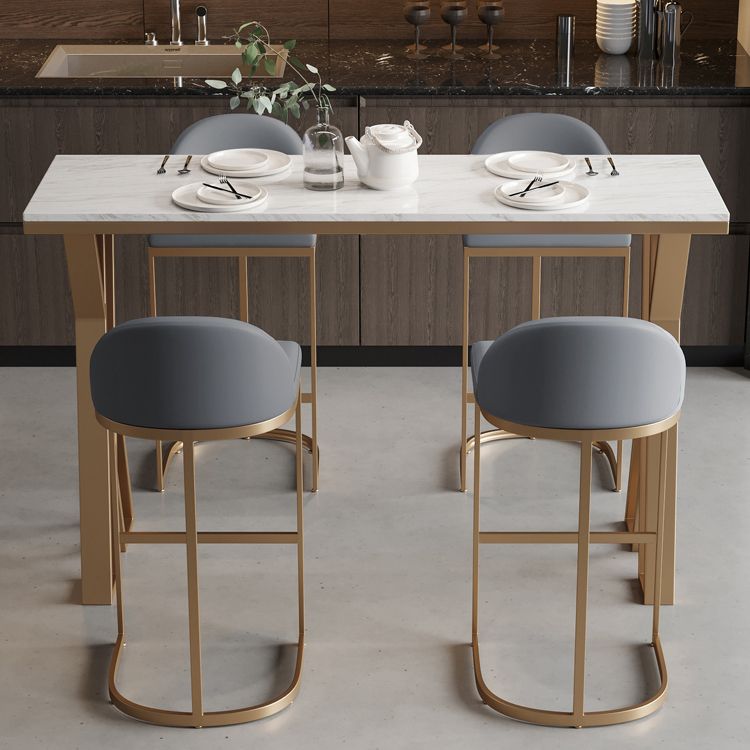 1/3/5 Pieces Pub Dining Set Faux Marble Bar Stool and Table Set