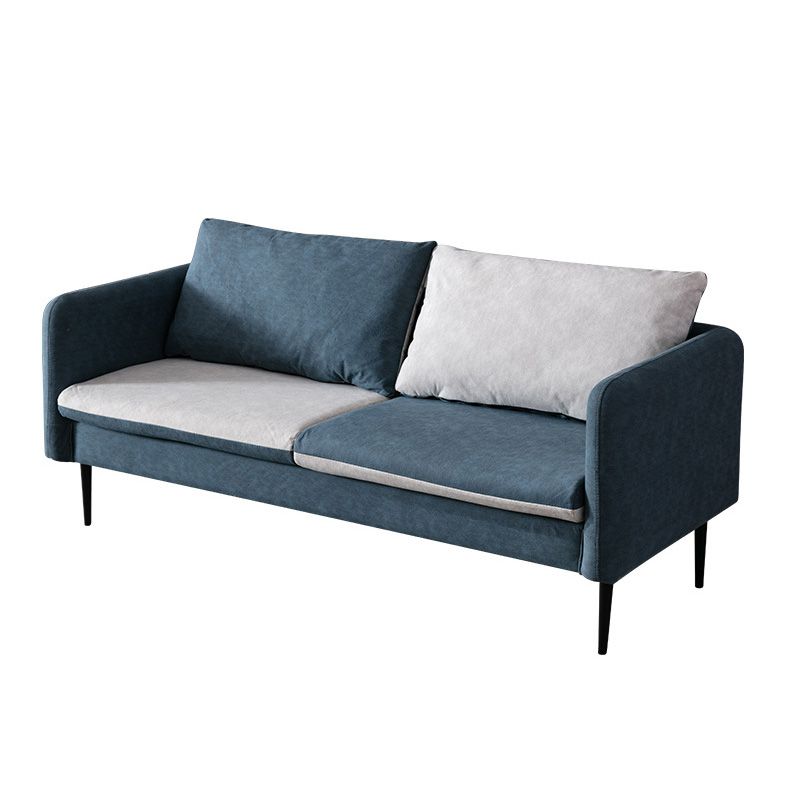 Faux Leather Cushions Sofa 61.02"/66.93" Wide Square Arm Loveseat
