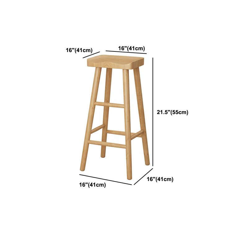 Modern Design Saddle Wooden Stools for Home Armless Stools with Wood Seat