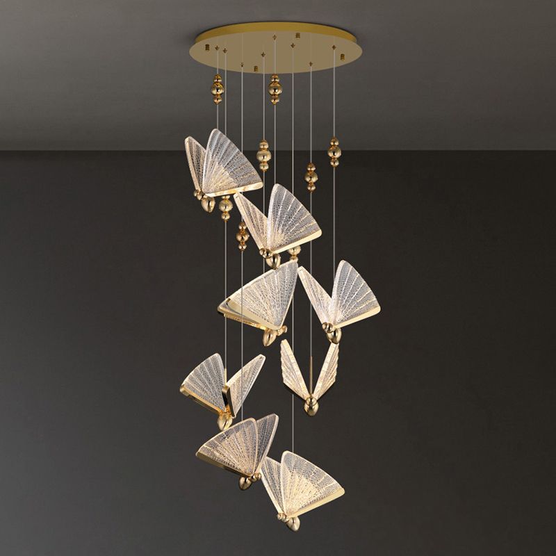 Simplicité moderne Butterfly Plafond Suspension lampe de plafond acrylique Fixage de plafond pour restaurant