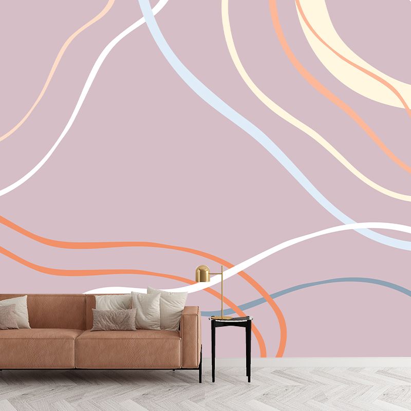 Abstract Curve Illustration Wall Mural Wallpaper Sitting Room Wall Mural