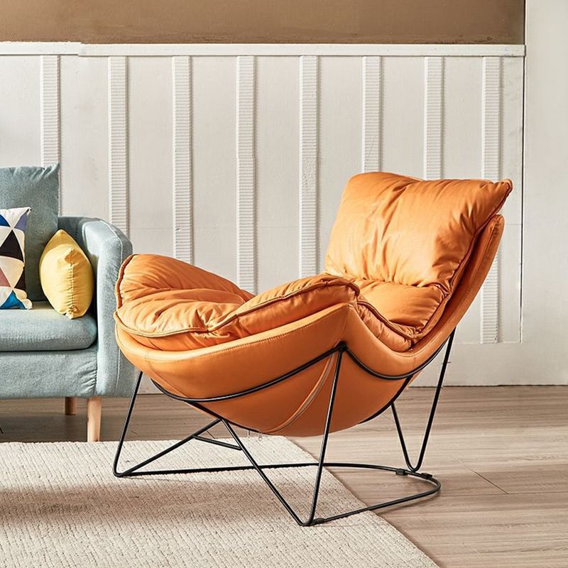 Balcony Recliner Lazy Rocking Chairs Fabric Soft Upholstered Sofa Chair