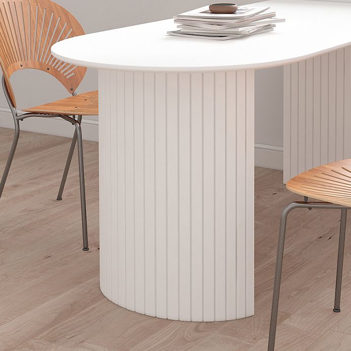 Solid Wood Base Contemporary Dining Table Marble Top Table for Dining Room