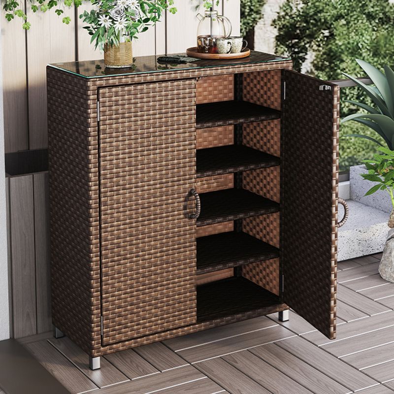 Modern & Contemporary Chest Square Storage Cabinet With Glass Top