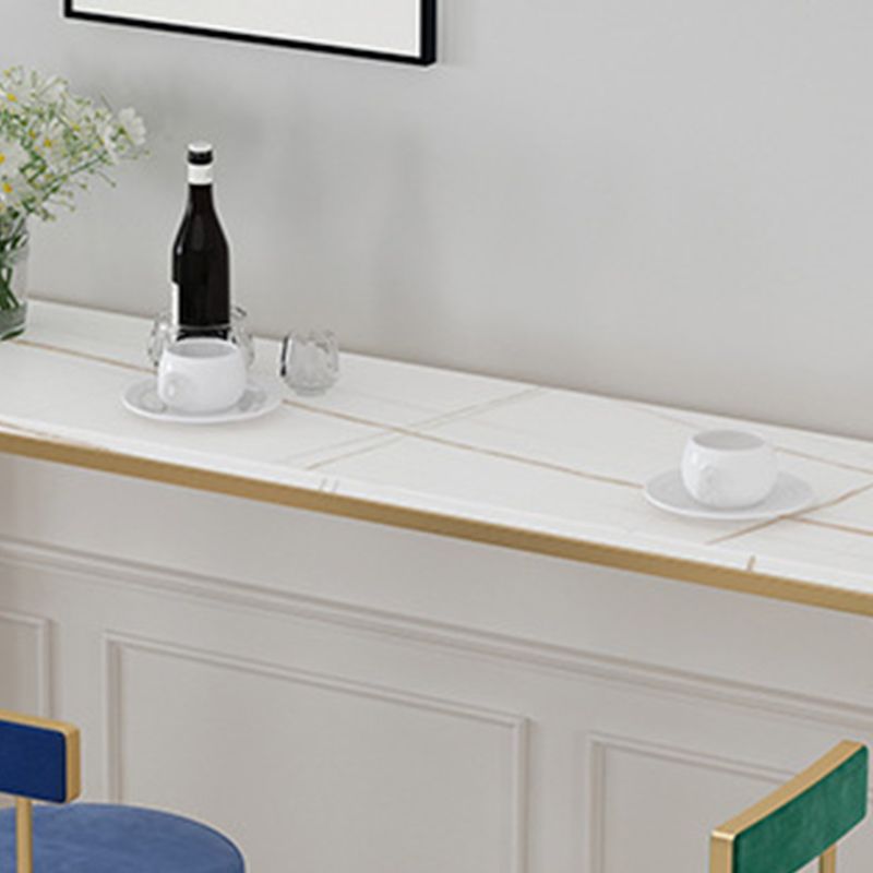 Modern Bar-height Table Faux Marble Top Bistro Pub Table with Metal Base