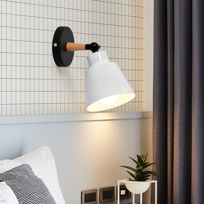 Modernism Metal Wall Light Polish Finish Wood Lighting for Room