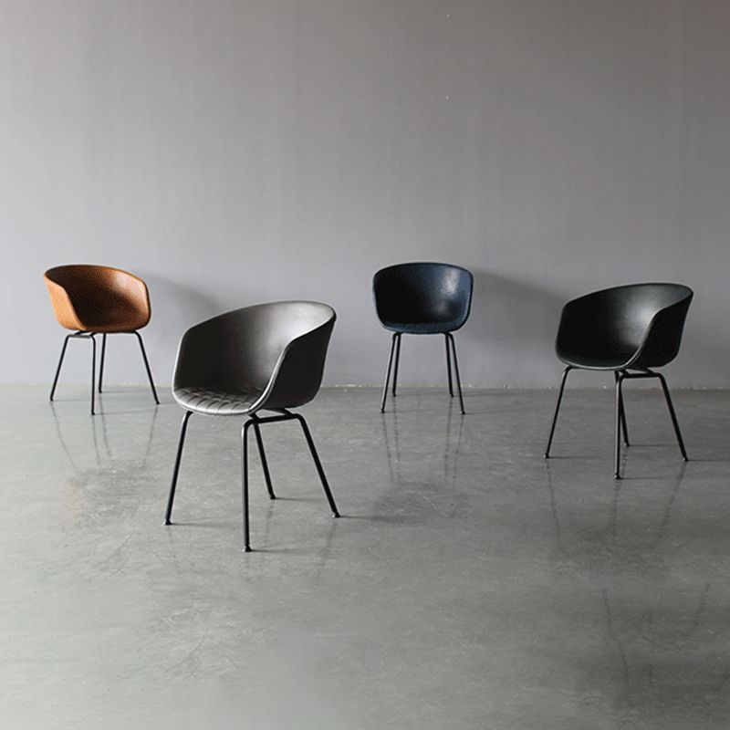 Sillón industrial para sala de reuniones con acabado mate y respaldo sólido (juego de 2)
