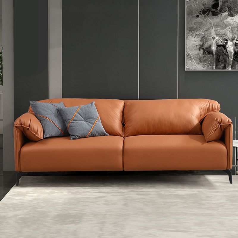 29.52" Faux Leather Pillow Top Arm Stain Resistant Sofa for Living Room