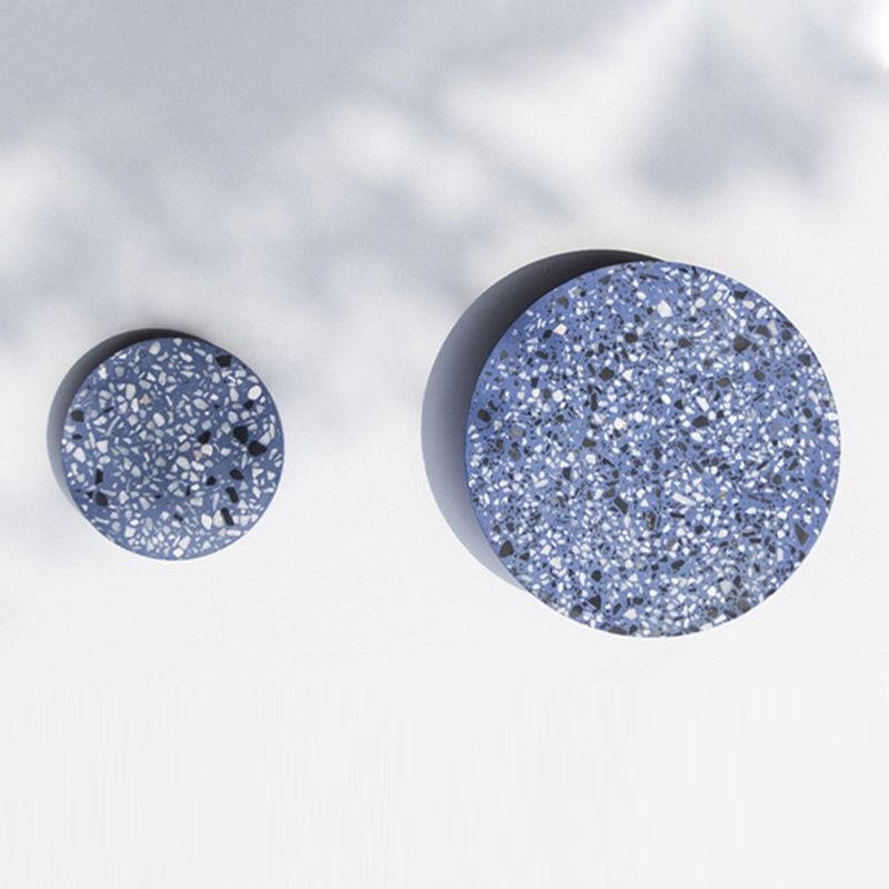 Modern Metal Wall Sconce Circle Shape Wall Light with Stone Shade for Bedroom