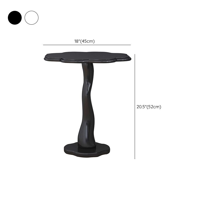 Contemporary Wood Side Table with Cloud Shap Top and 1 Leg Base