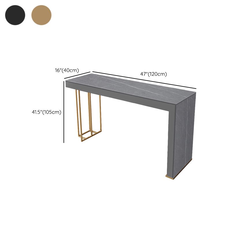 Glam Rectangle Stone Counter Table 1/3 Pieces Bar Table Set for Kitchen