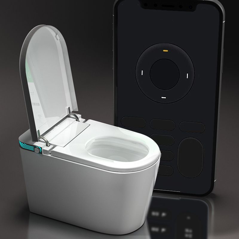 Modern Floor Mount Bidet with Tank and Heated Seat in White Finish