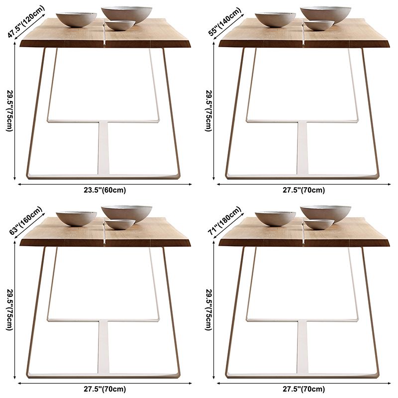 Tavolo da pranzo a forma di rettangolo in legno minimalista tavolo da pranzo standard con base di cavalletto