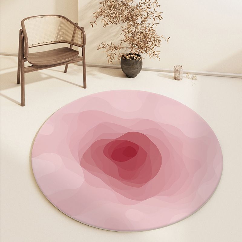 Abstract Round Rug Gradual Change Design Rug Anti-Slip Backing Carpet for Bedroom