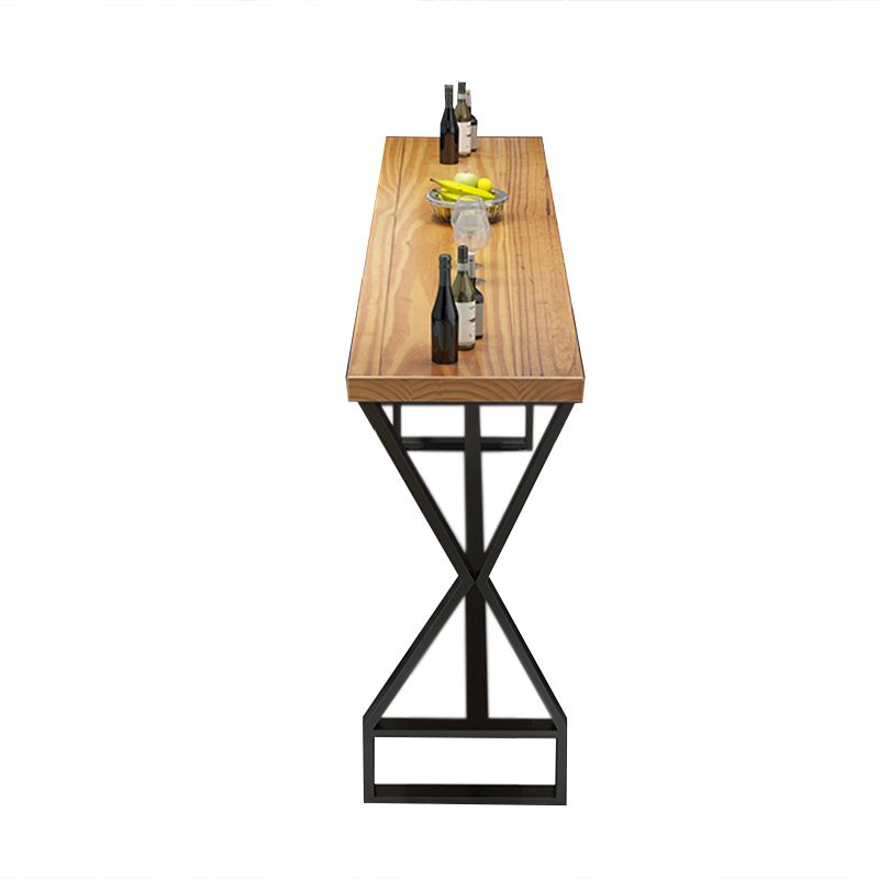 Glam Bar-height Table Solid Wood Top Pub Table for Patio Use