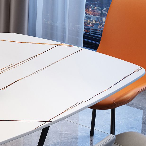 Rechthoekige luxe eettafel Vierkleurige vaste tafel met gesinterde steen